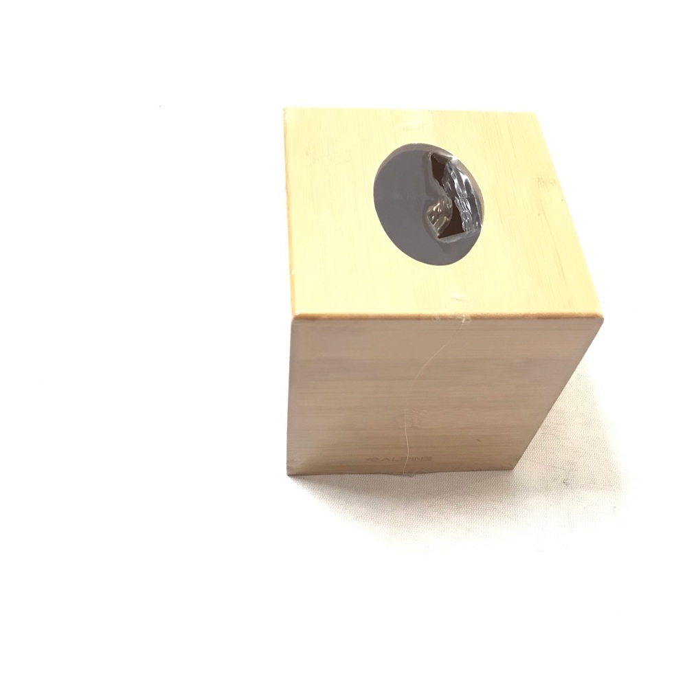 Alpine Industries Wooden Square Tissue Box Cover - Eco Friendly Pull Cube